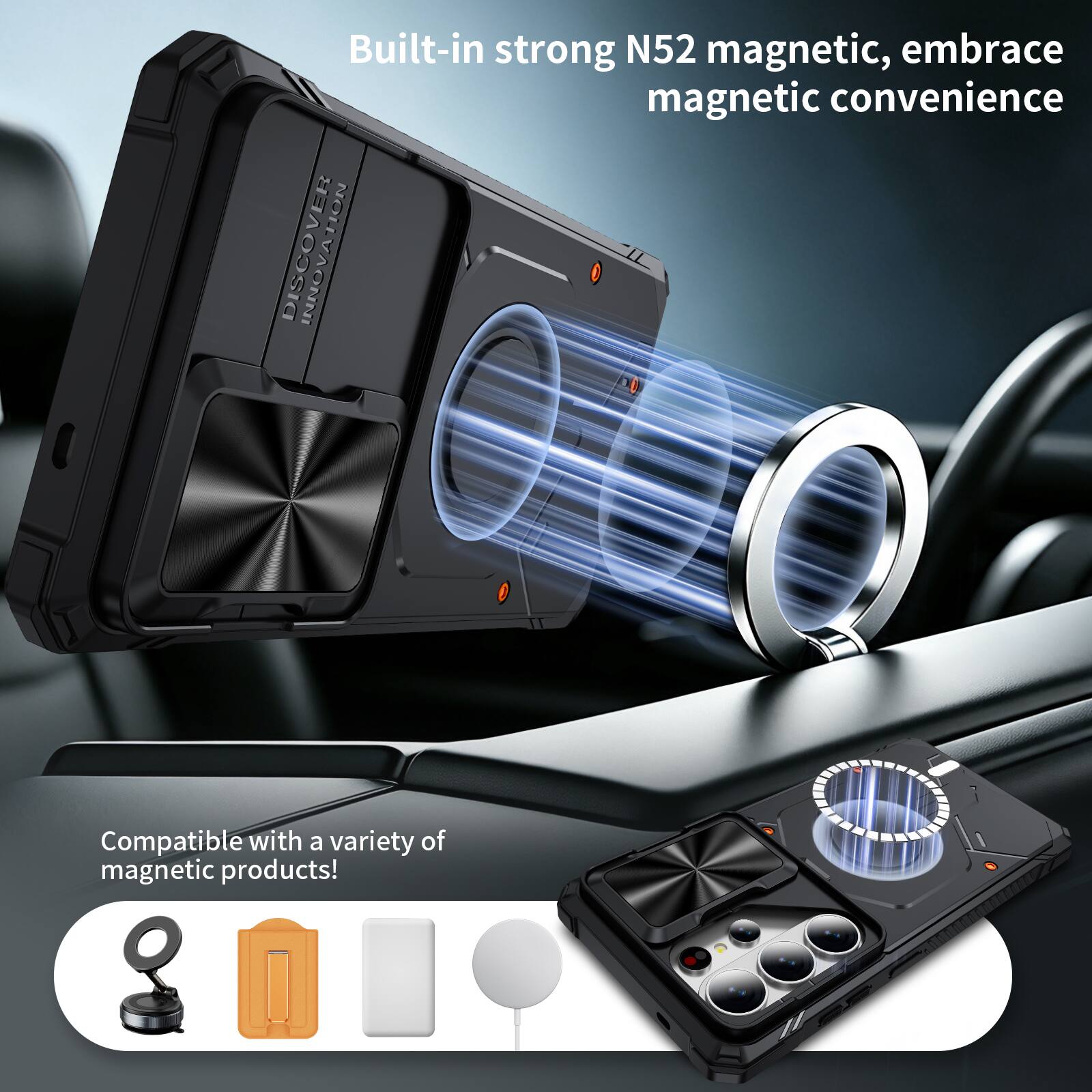 Built-in strong N52 magnetic, embrace magnetic convenience

Compatible with a variety of magnetic products!