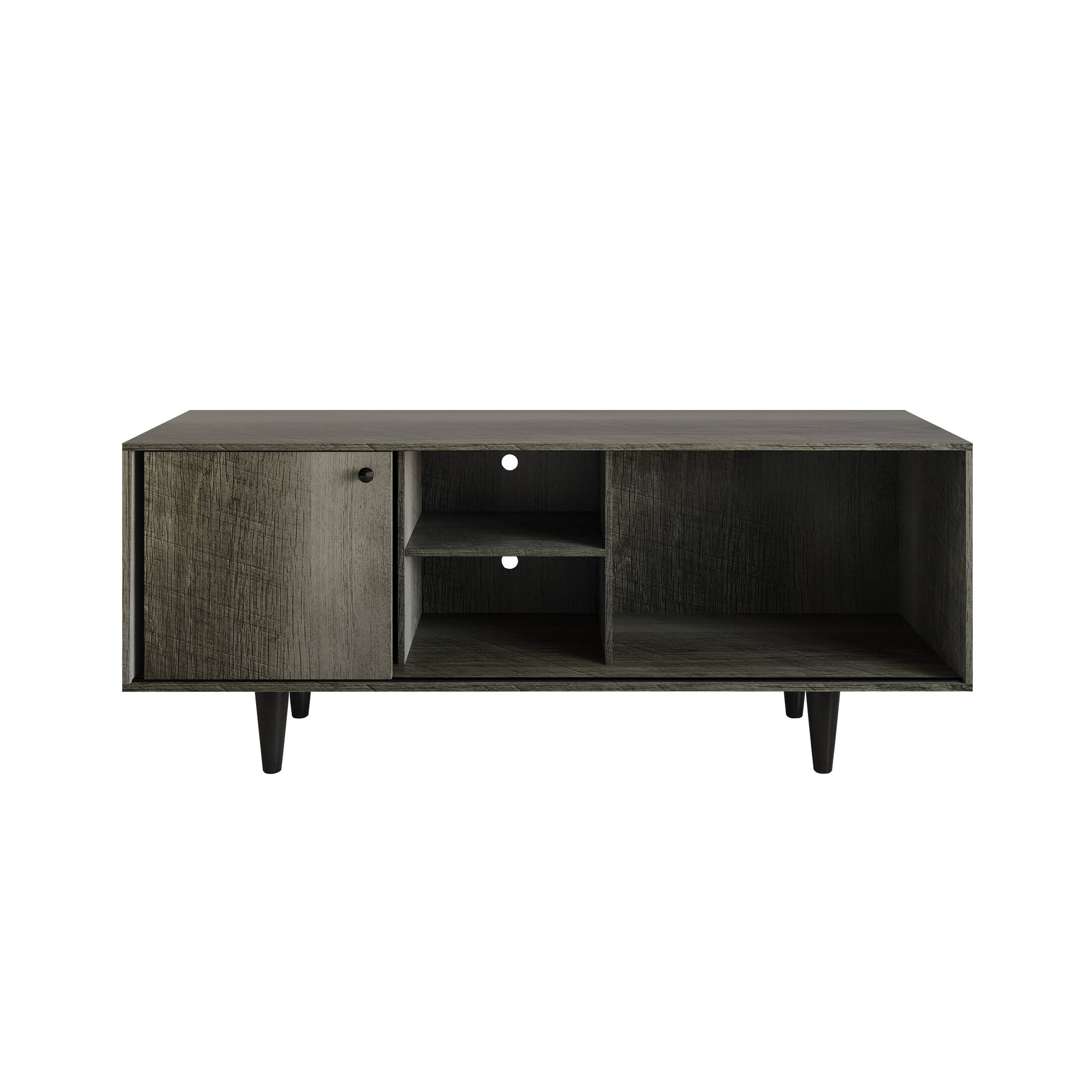 Alt View 3. ChaletPosh - Contemporary TV Stand Console with Sliding Door and Ample Storage, Grey - Grey.