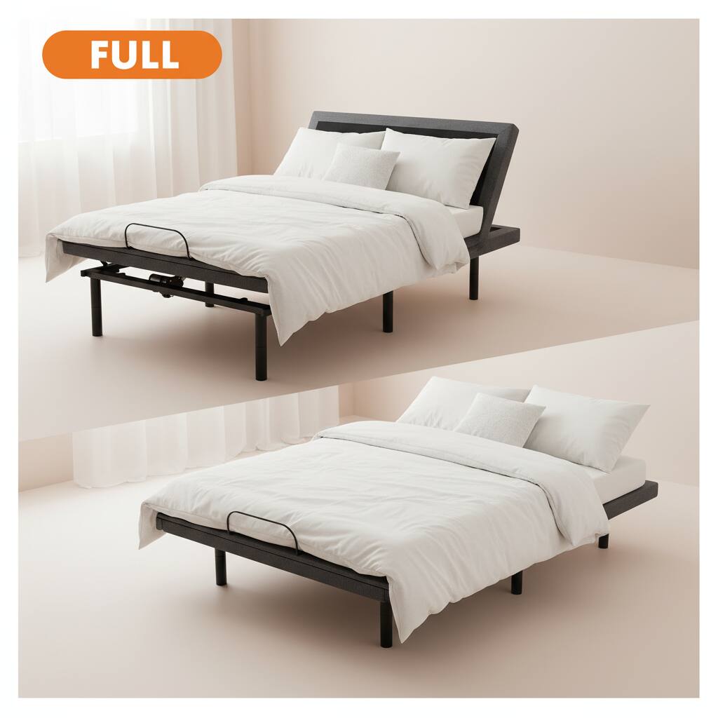 Alt View 6. AOITUN - Full adjustable bed frame with headboard - height adjustable for electric base & mattress - ideal for daily use - black.