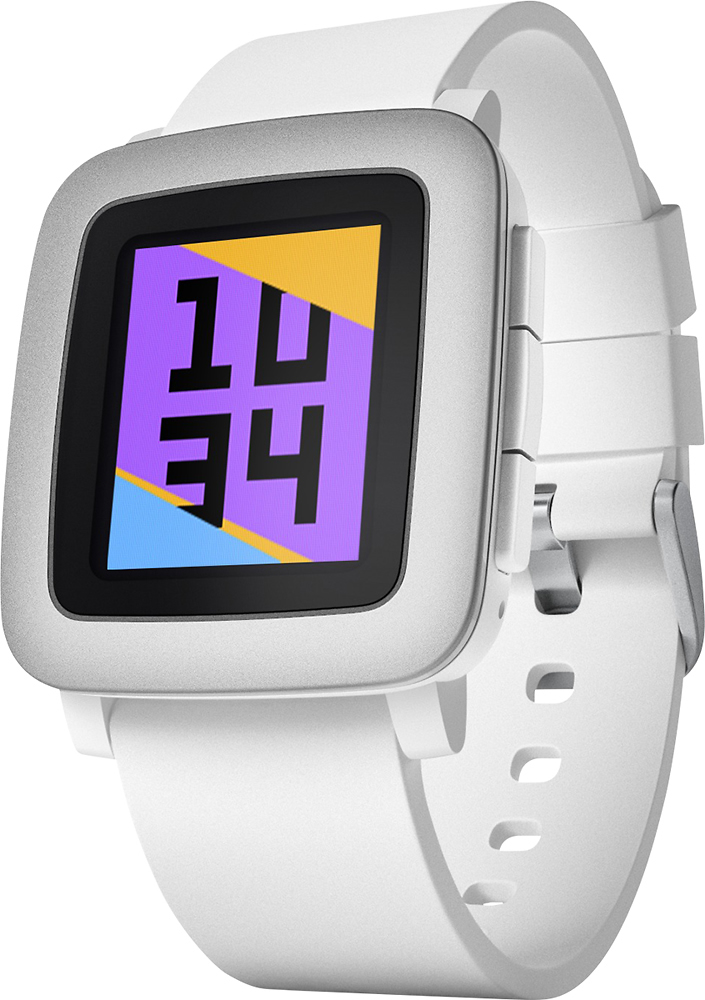 Customer Reviews: Pebble Time Smartwatch 38mm Polycarbonate White ...