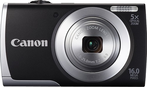  Canon - PowerShot A2500 16.0-Megapixel Digital Camera - Black