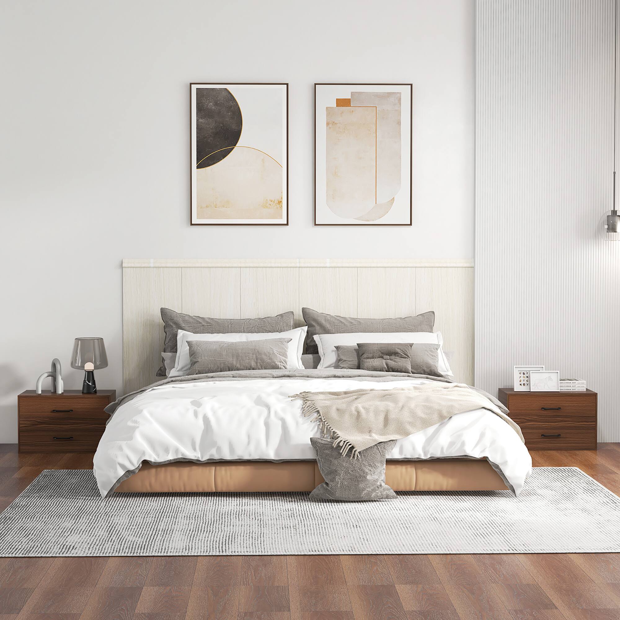 Alt View 1. Gymax - Gymax Stackable 2-Drawer Dresser Multi-Purpose Wooden Storage Cube Dresser Walnut - Walnut.