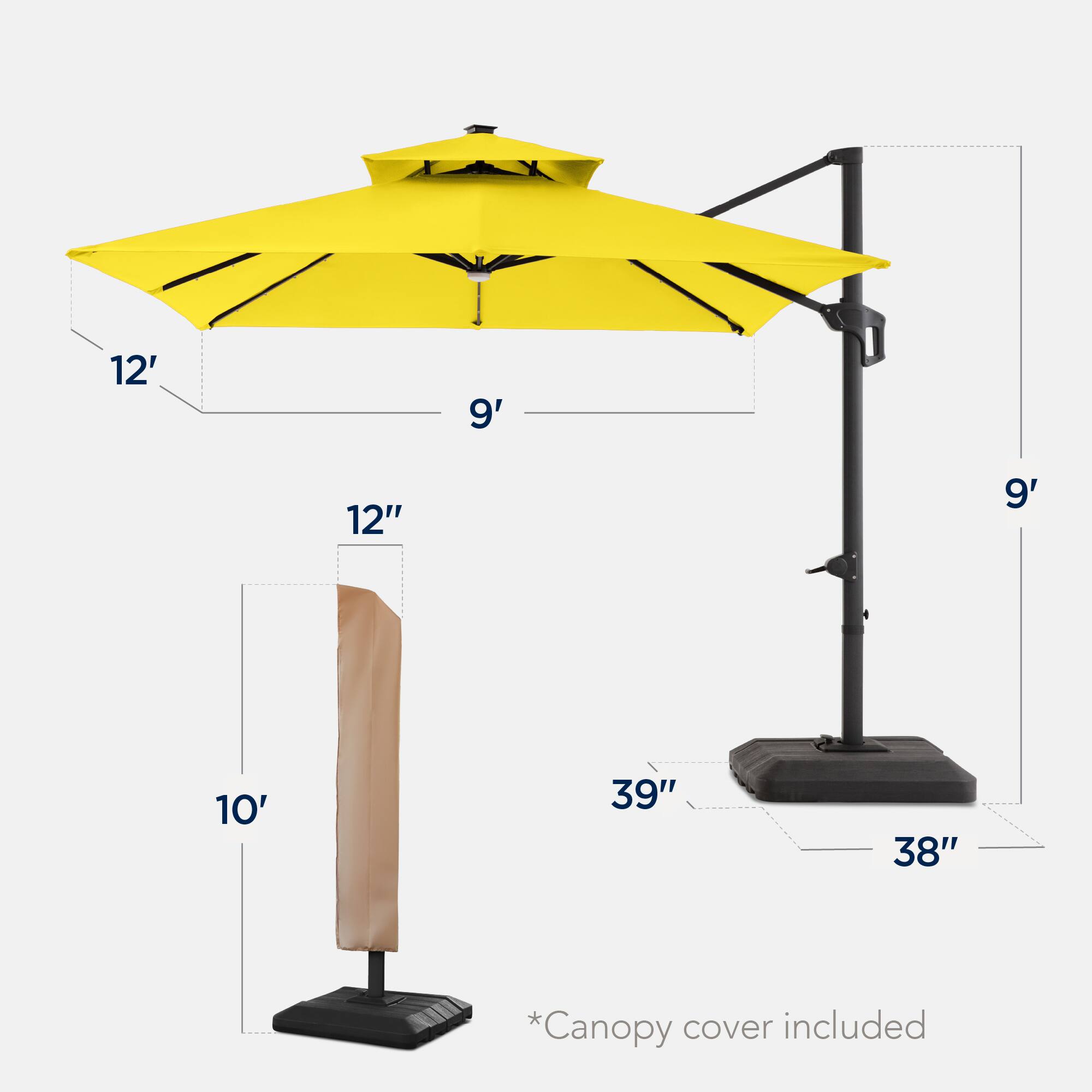 12' 9' 12" 9' 10' 39" 38" *Canopy cover included