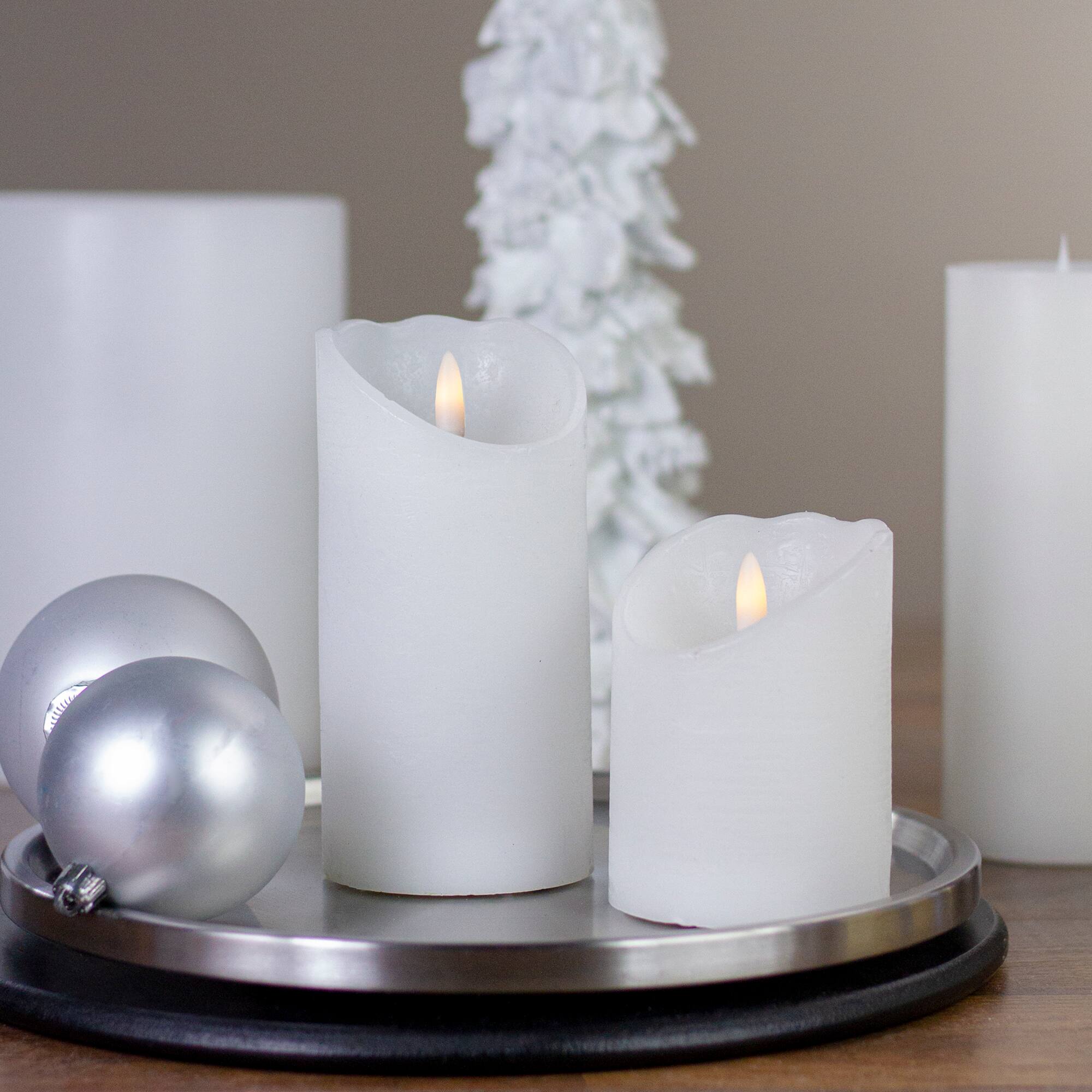 Alt View 1. Northlight - 4" LED White Flameless Battery Operated Wax Candle - White.