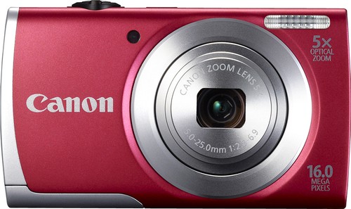  Canon - PowerShot A2500 16.0-Megapixel Digital Camera - Red