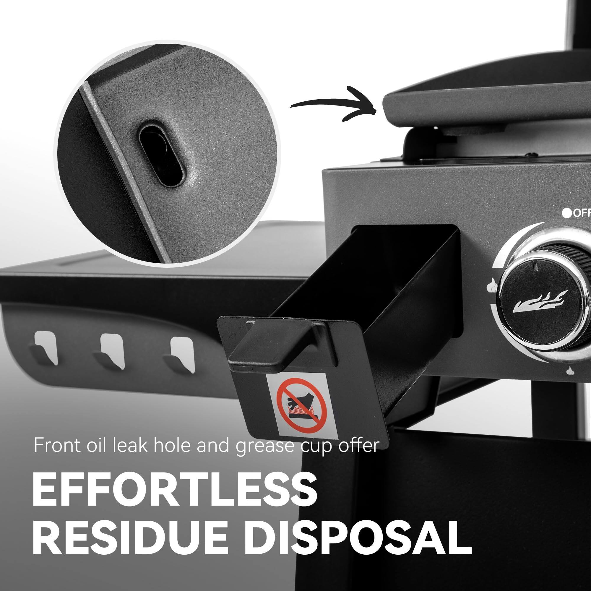 Front oil leak hole and grease cup offer EFFORTLESS RESIDUE DISPOSAL