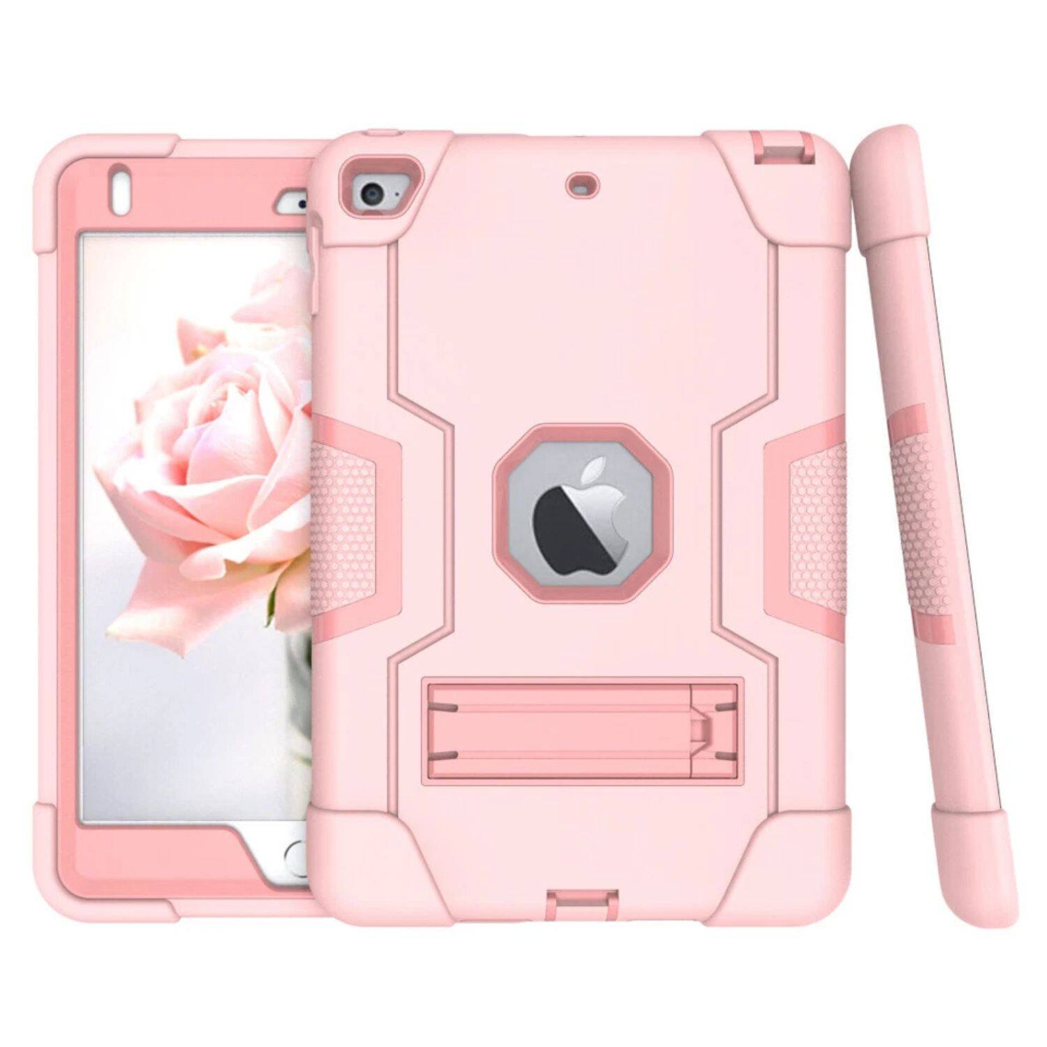 Front. Home Collection - Military 3-Layer Shockproof Case with Stand For iPad A16 11th Gen 11" (2025) - Rose Gold.