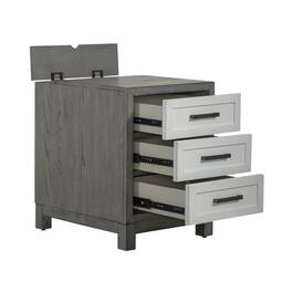 Liberty Furniture Industries - 3 Drawer Chairside Table Contemporary in Two-Tone Shell - White