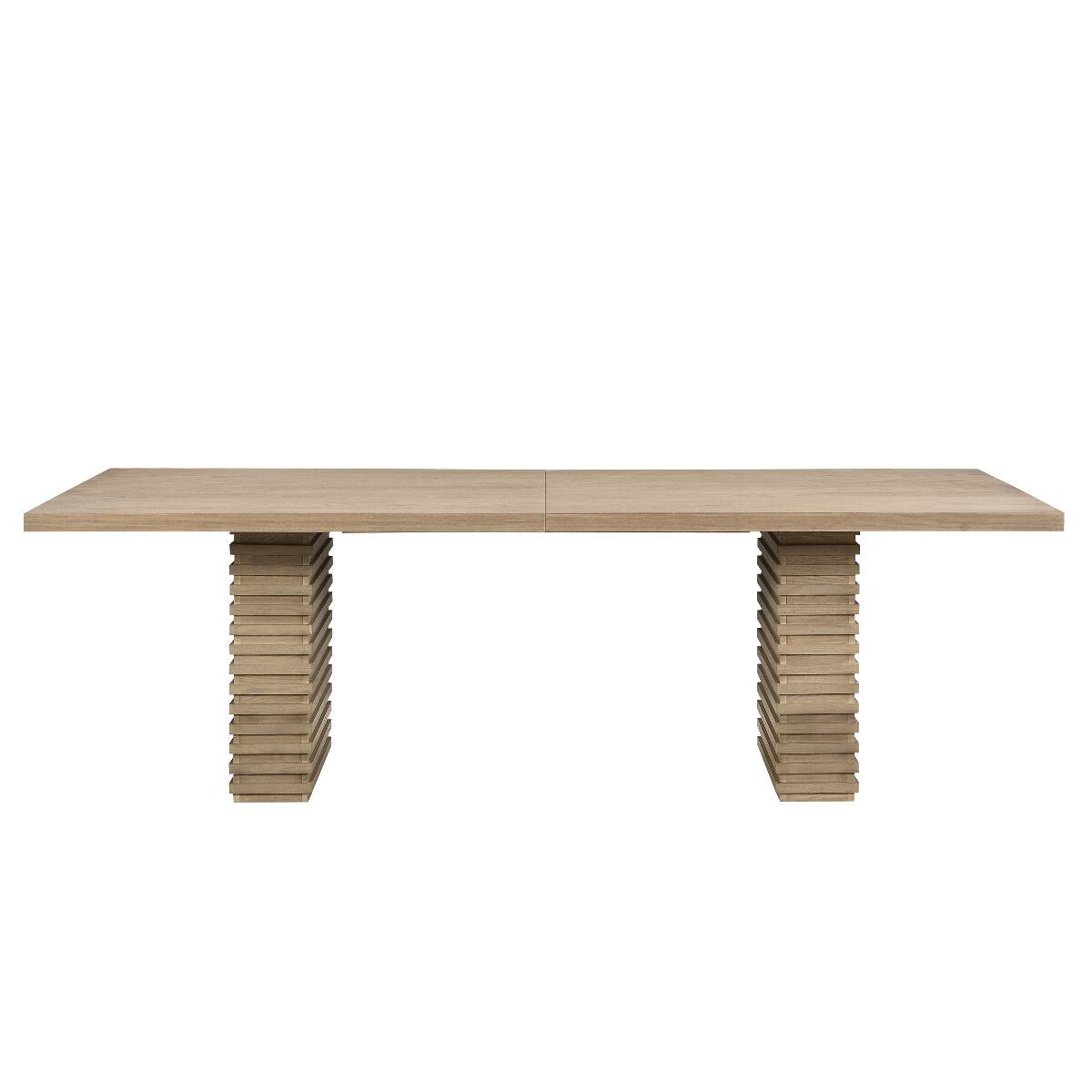 Back. Loheer - Loheer 95 Inch Dining Table, Light Ash Finish, Solid Wood and MDF, Seats 8 - Natural Ash.