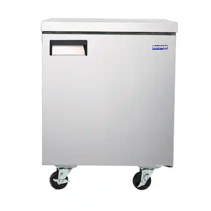 Front. Magic Chef - E-Series 27 in. 6 cu. ft. Frost Free Defrost Under Counter Single Door Upright Freezer in Stainless Steel - Stainless Steel.