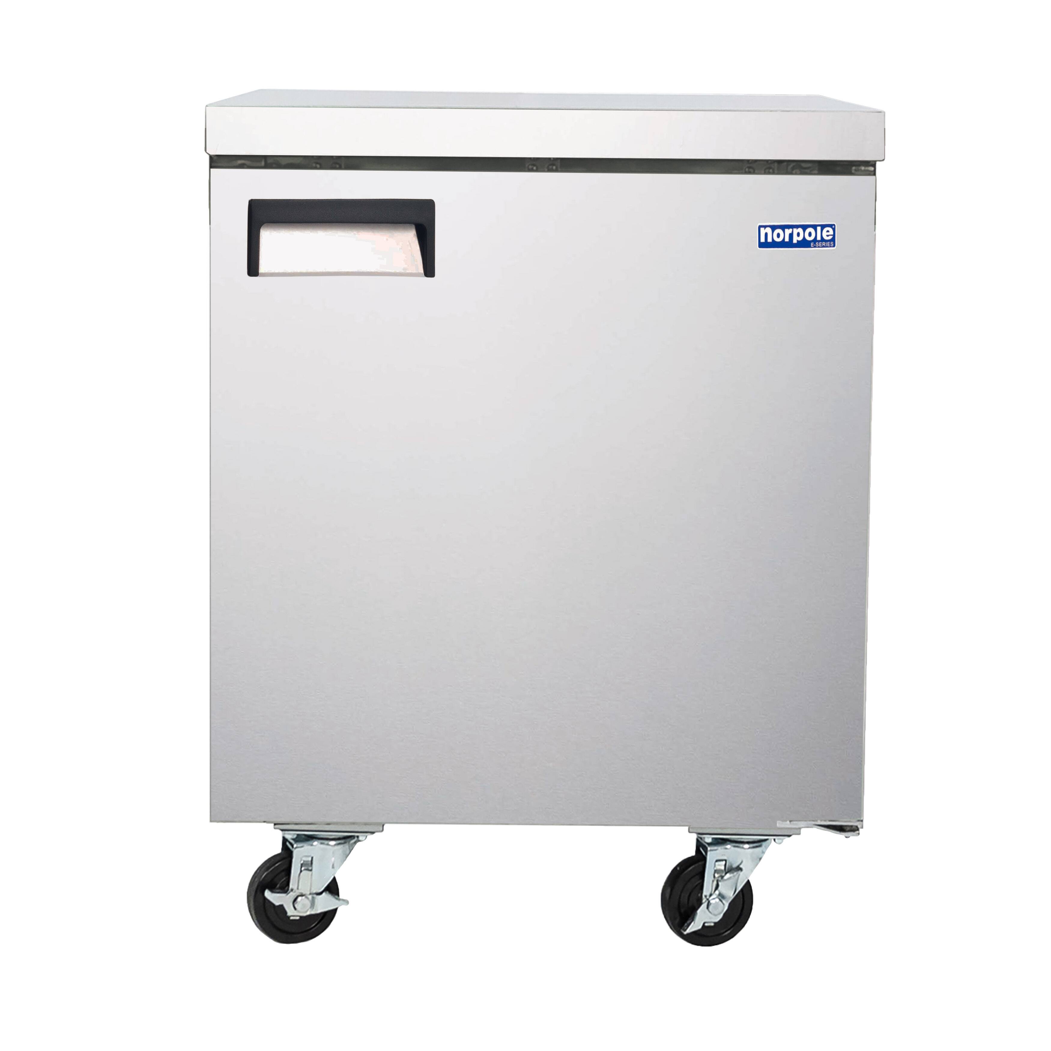 Front. Magic Chef - E-Series 27 in. 6 cu. ft. Frost Free Defrost Under Counter Single Door Upright Freezer in Stainless Steel - Stainless Steel.