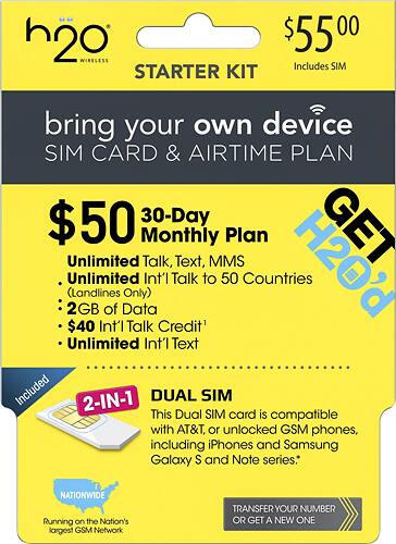  H2O - $55 SIM Kit