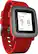 Angle. Pebble - Time Smartwatch 38mm Polycarbonate - Red Silicone.