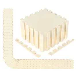 Gymax - 54 Pack Interlocking EVA Foam Floor Tiles 2/5 Inch Thick Puzzle Exercise Mats - Beige