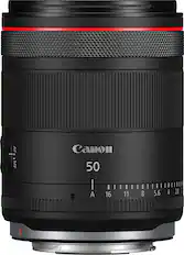 Canon 50mm lens with a red ring around the front.