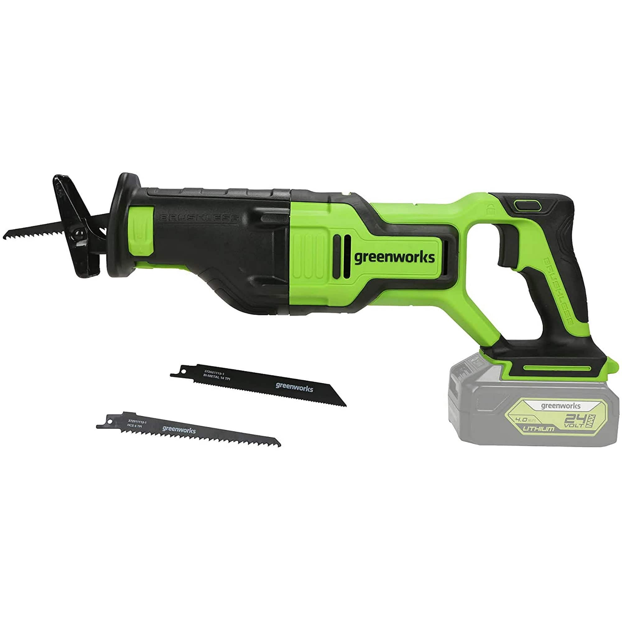 Greenworks - 24V Brushless (1-1/8") Reciprocating Saw (2,700 SPM), Tool Only, Battery and Charger Not Included
