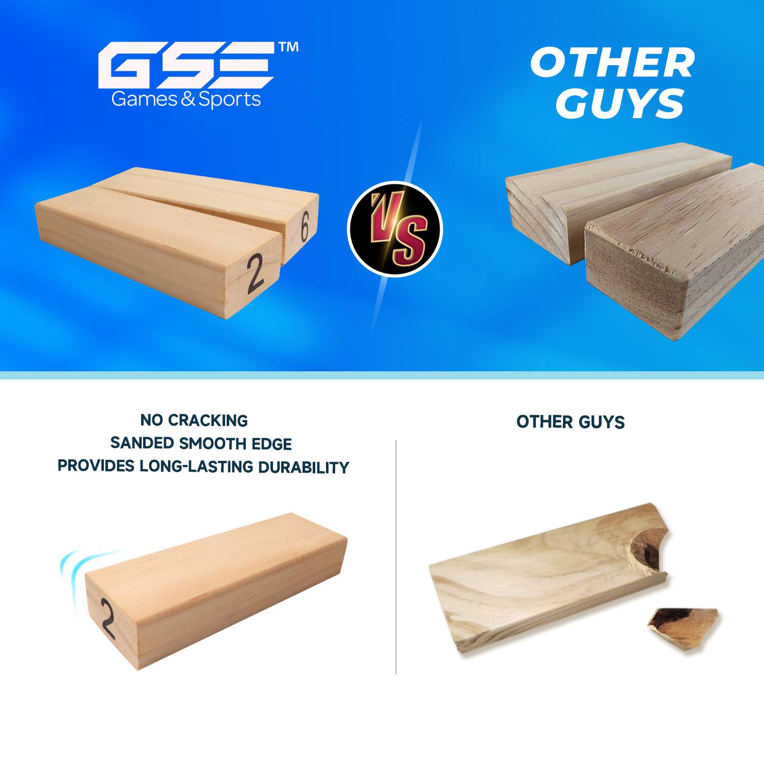 TM GSE Games & Sports OTHER GUYS 2 6 US W NO CRACKING SANDED SMOOTH EDGE PROVIDES LONG-LASTING DURABILITY OTHER GUYS 2