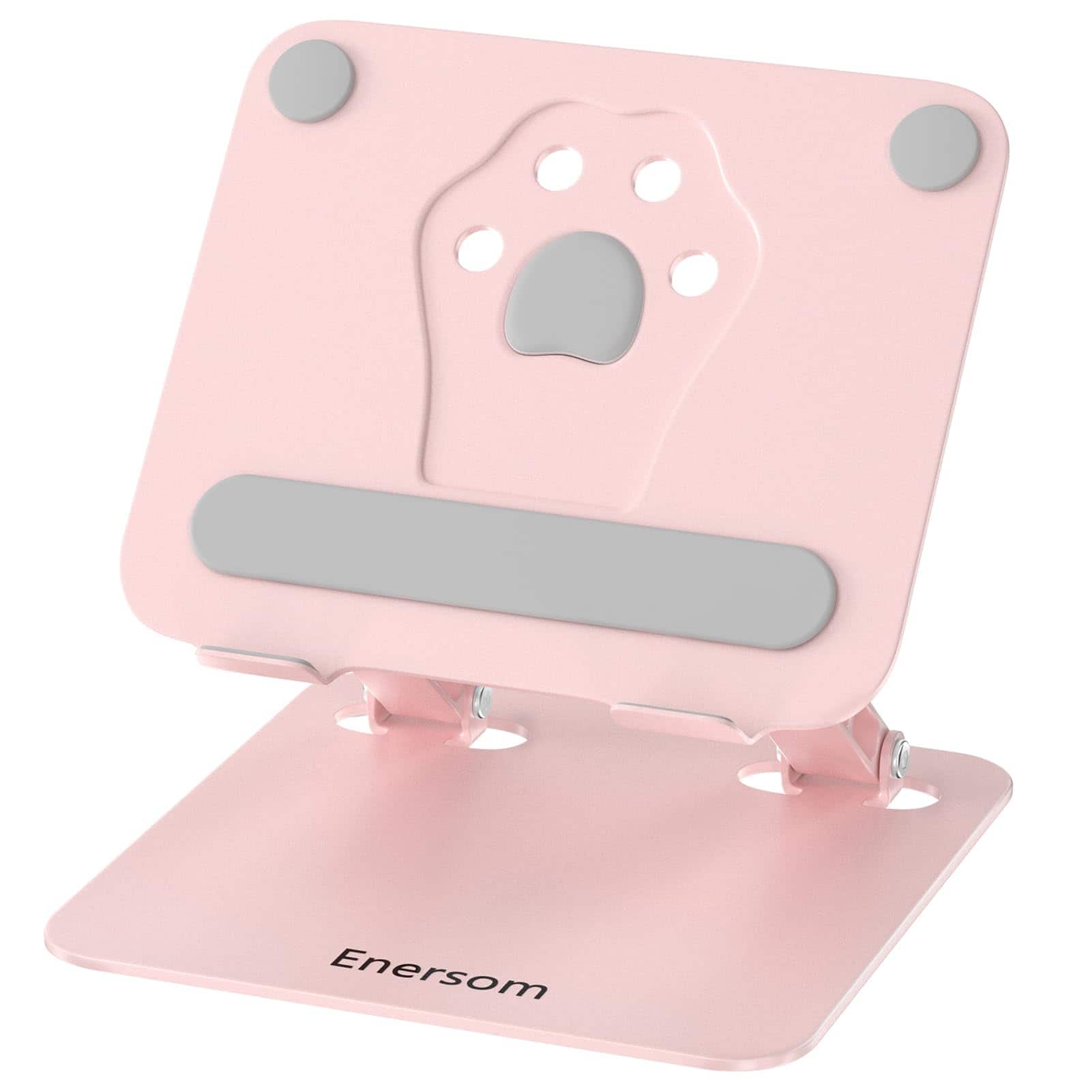 HongFei - Portable Laptop Stand for Desk - Foldable Ergonomic Computer Notebook Stand Holder for MacBook, Dell - Pink