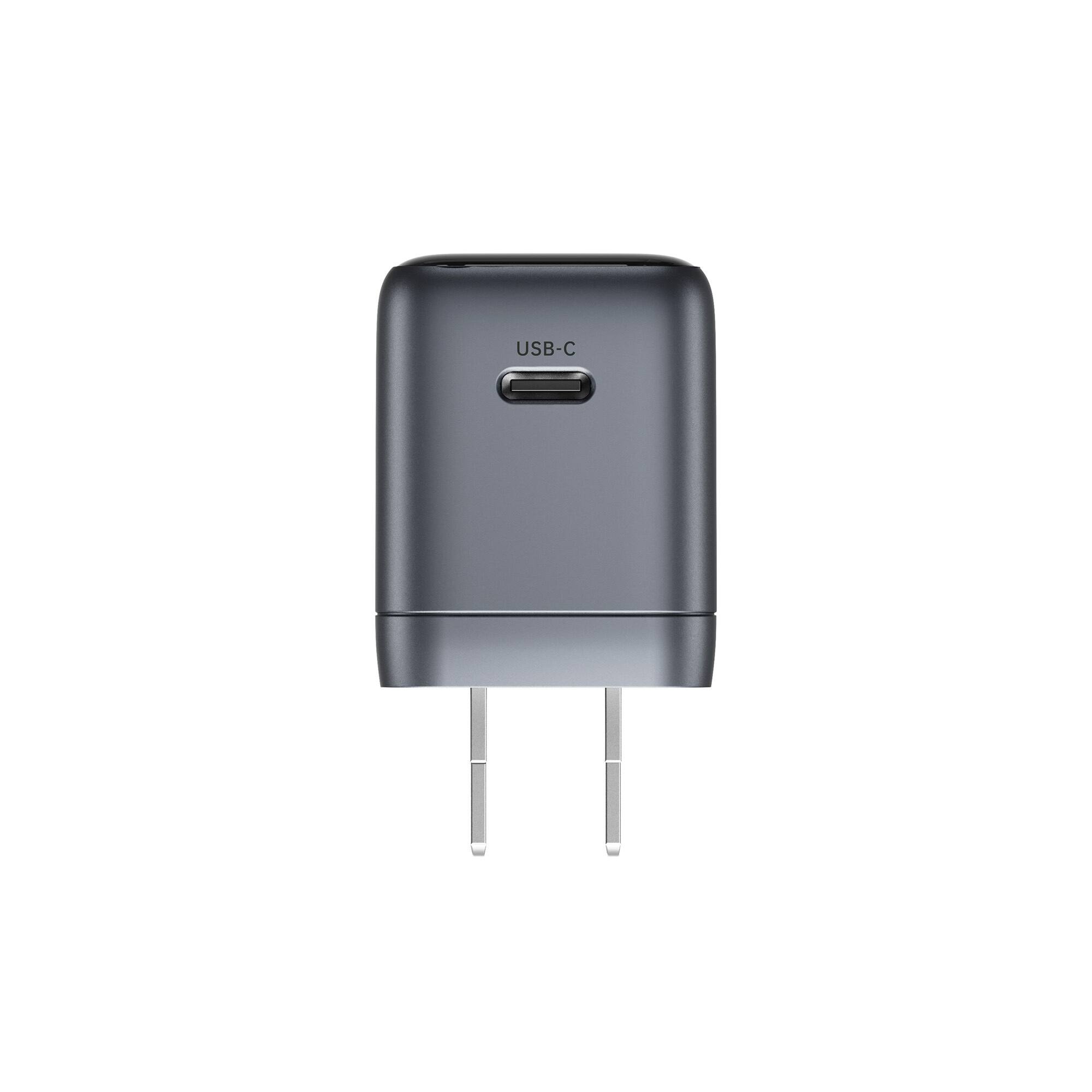 Left. Veratek - ReelCharge 45W USB-C Smart Wall Charger with Smart Display (Gray).