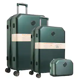 Max Studio - ABS Hard-Side 3-Piece Hexagon Luggage Set - 243-EMERALD