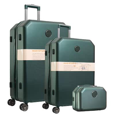 Max Studio ABS Hard Side 3 Piece Hexagon Luggage Set 243 EMERALD Max Studio ABS Hard Side 3 Piece Hexagon Luggage Set 243 EMERALD