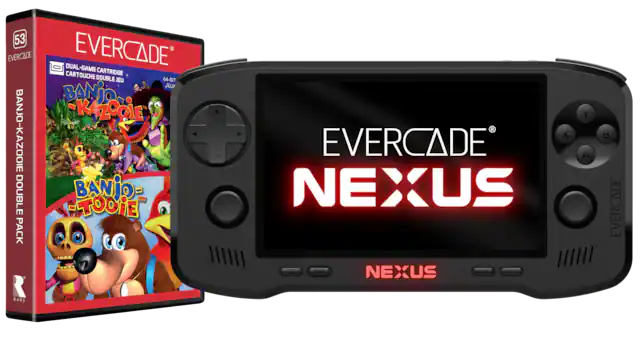 53 EVERCADE EVERCADE DUAL-GAME CARTRIDGE CARTOUCHE DOUBLE 64-BIT JEU JEUX BANJO KAZOOIE BANJO-KAZOOIE DOUBLE BANJO-TOOIE PACK RARE
Y X EVERCADE A NEXUS TATE NEXUS SELECT START
B EVERCADE - E (Everyone)