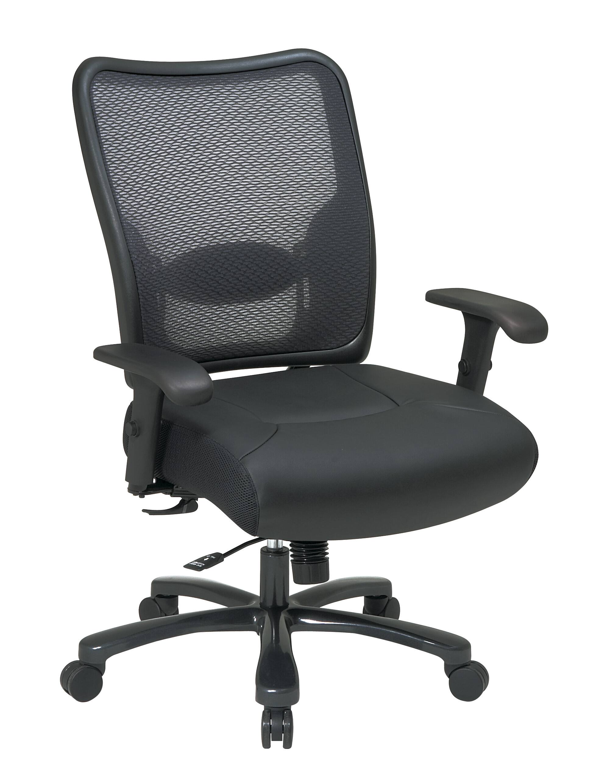 Angle. Office Star Products - Big & Tall AirGrid® Back Chair - Black.