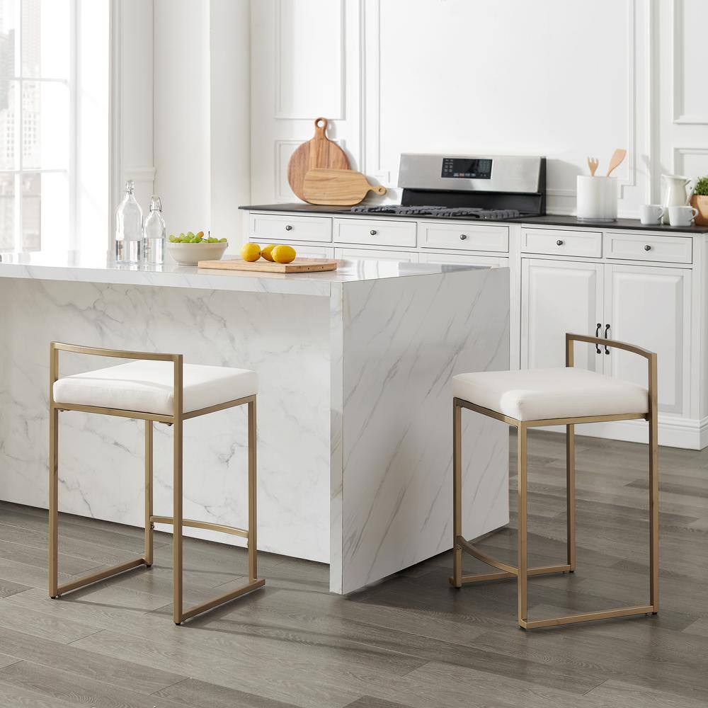 Alt View 4. Crosley Furniture - Harlowe 2-Piece Counter Height Bar Stool Set - 2 Stools - Creme.