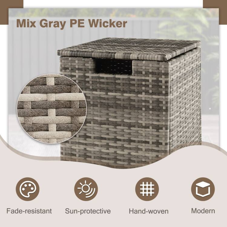 Mix Gray PE Wicker

- Fade-resistant
- Sun-protective
- Hand-woven
- Modern