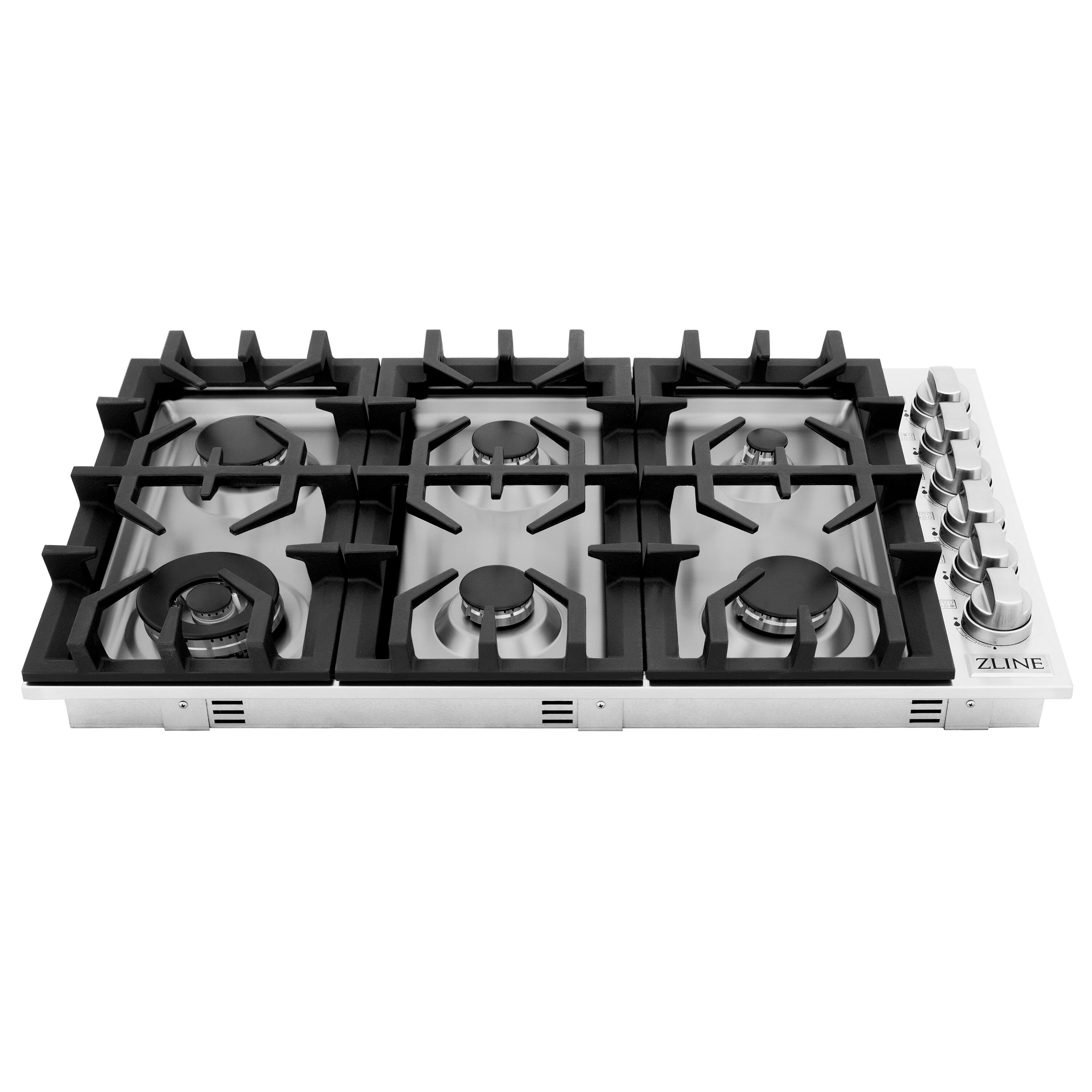 ZLINE - 36 in. Gas Cooktop with 6 Burners (RC36) - Stainless Steel