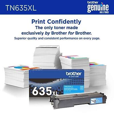 brother TN635XL genuine INK & TONER  
Print Confidently  
The only toner made exclusively by Brother for Brother.  
Superior quality and consistent performance on every page.  
brother at your side  
TN635XLC 635L XI C