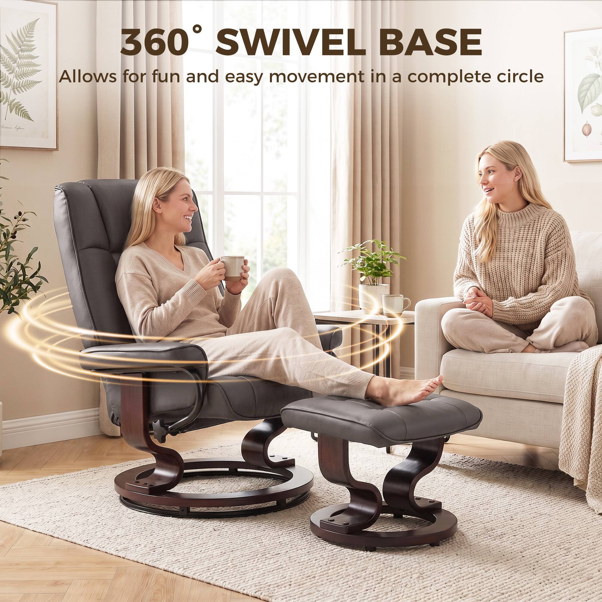 360° SWIVEL BASE  
Allows for fun and easy movement in a complete circle
