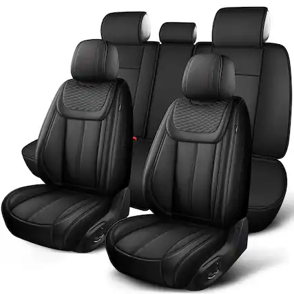 Front. COTTAGE - Leather Car Seat Covers Full Set Protector Accessories Universal Fit.
