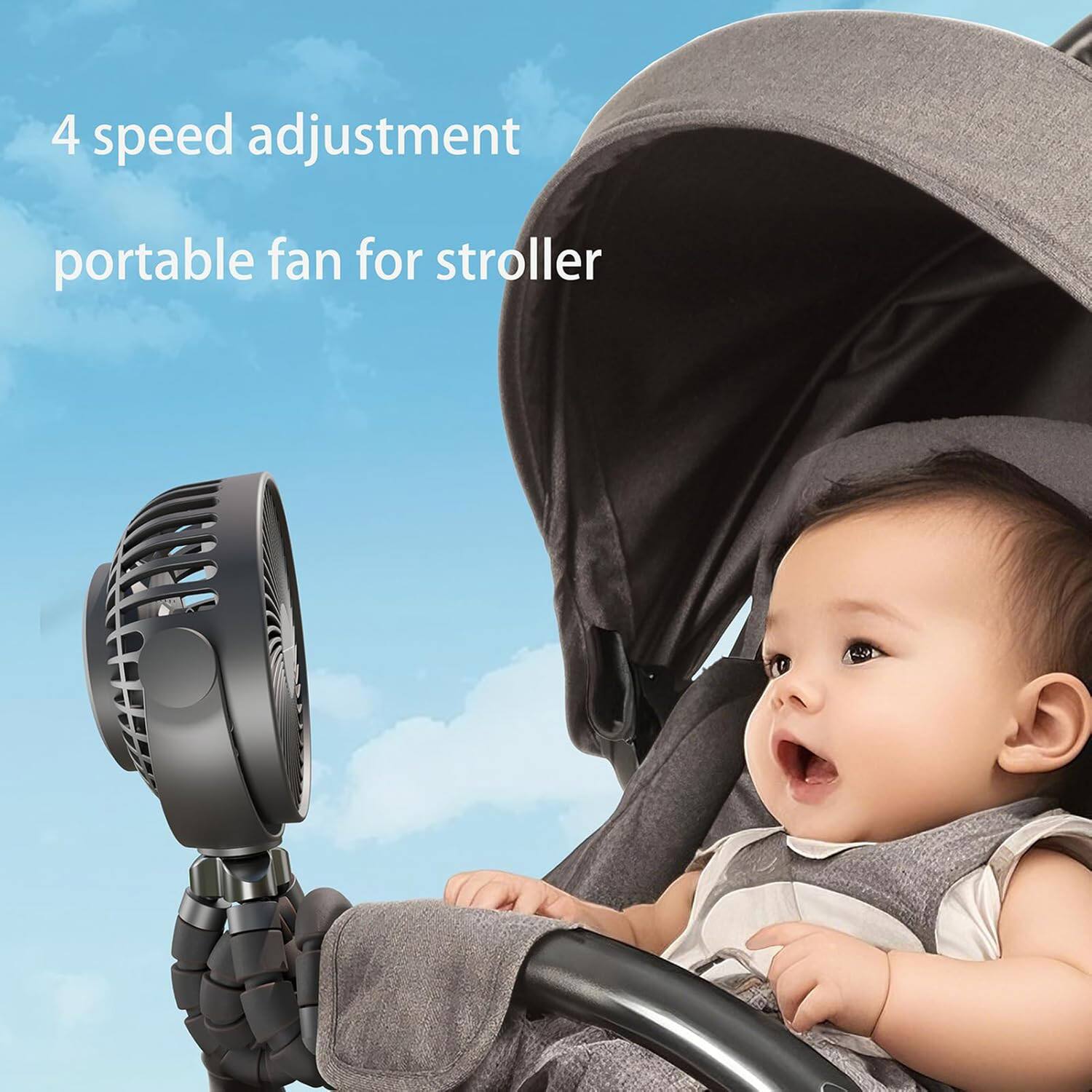 4 speed adjustment portable fan for stroller