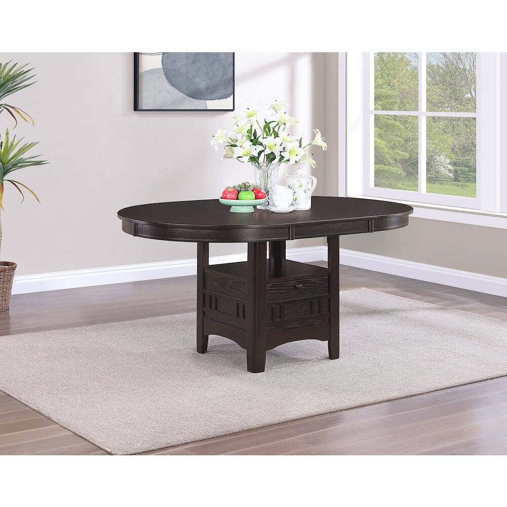 Alt View 4. Coaster Co. of America - Lavon Oval 60-inch Extension Leaf Dining Table Espresso - Brown.