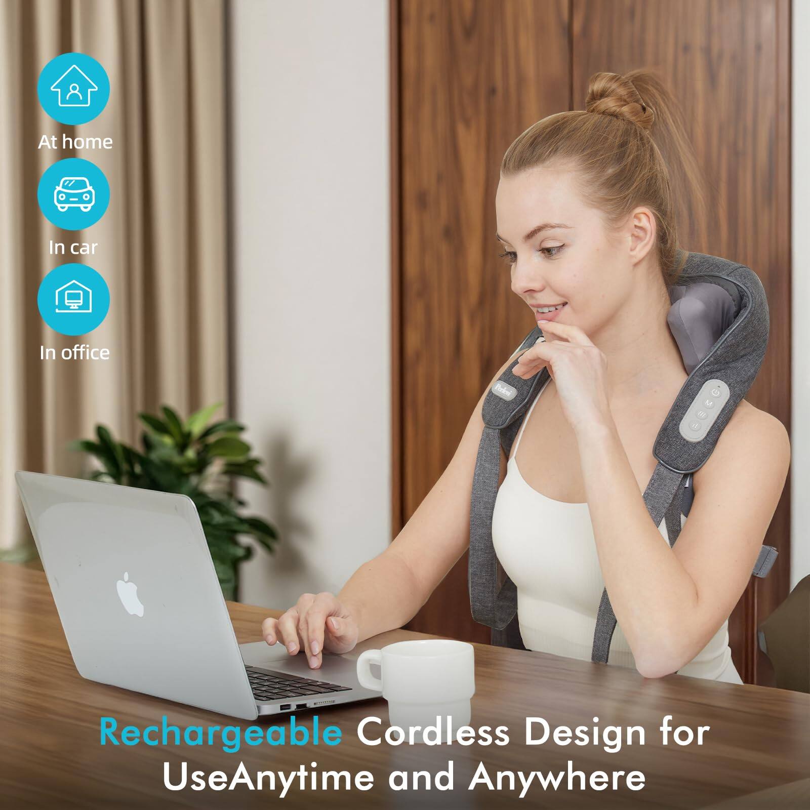 At home  
In car  
In office  

Rechargeable Cordless Design for Use Anytime and Anywhere