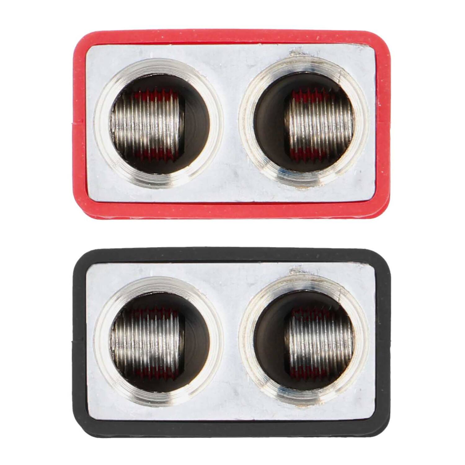 Alt View 1. Install Bay - IBWRD04 Dual 1/0 AWG to 4 AWG Input Wire Reducer, Pair - Black/Red.