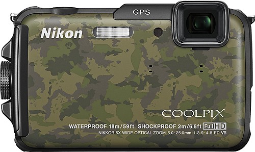  Nikon - Coolpix AW110 16.0-Megapixel Digital Camera - Camo