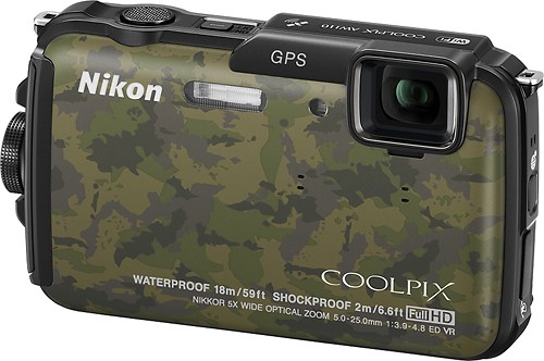 Best Buy: Nikon Coolpix AW110 16.0-Megapixel Digital Camera Camo 26413