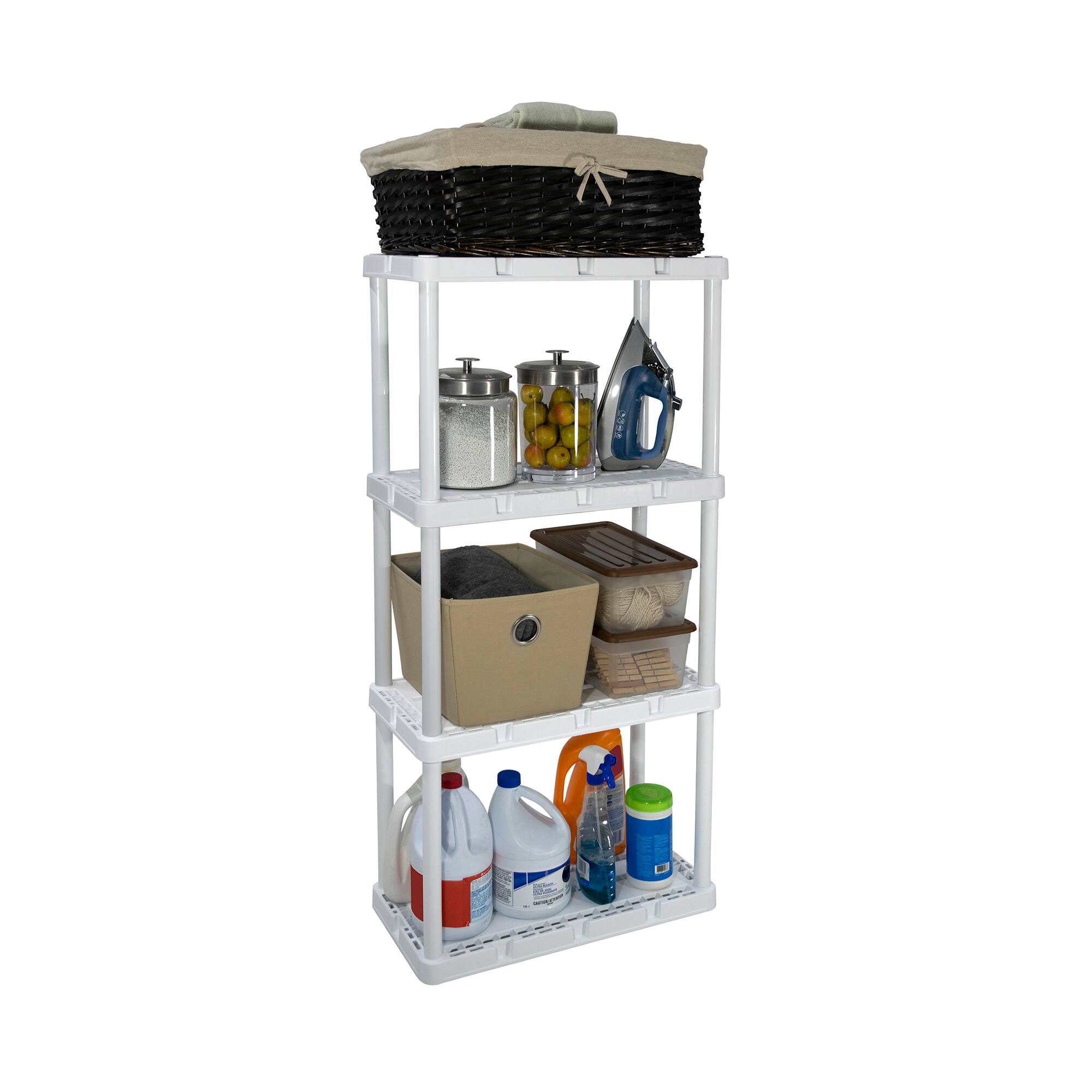 Alt View 7. Gracious Living - Gracious Living 4 Shelf Knect-A-Shelf Fixed Height Light Duty Storage Unit,White - White.