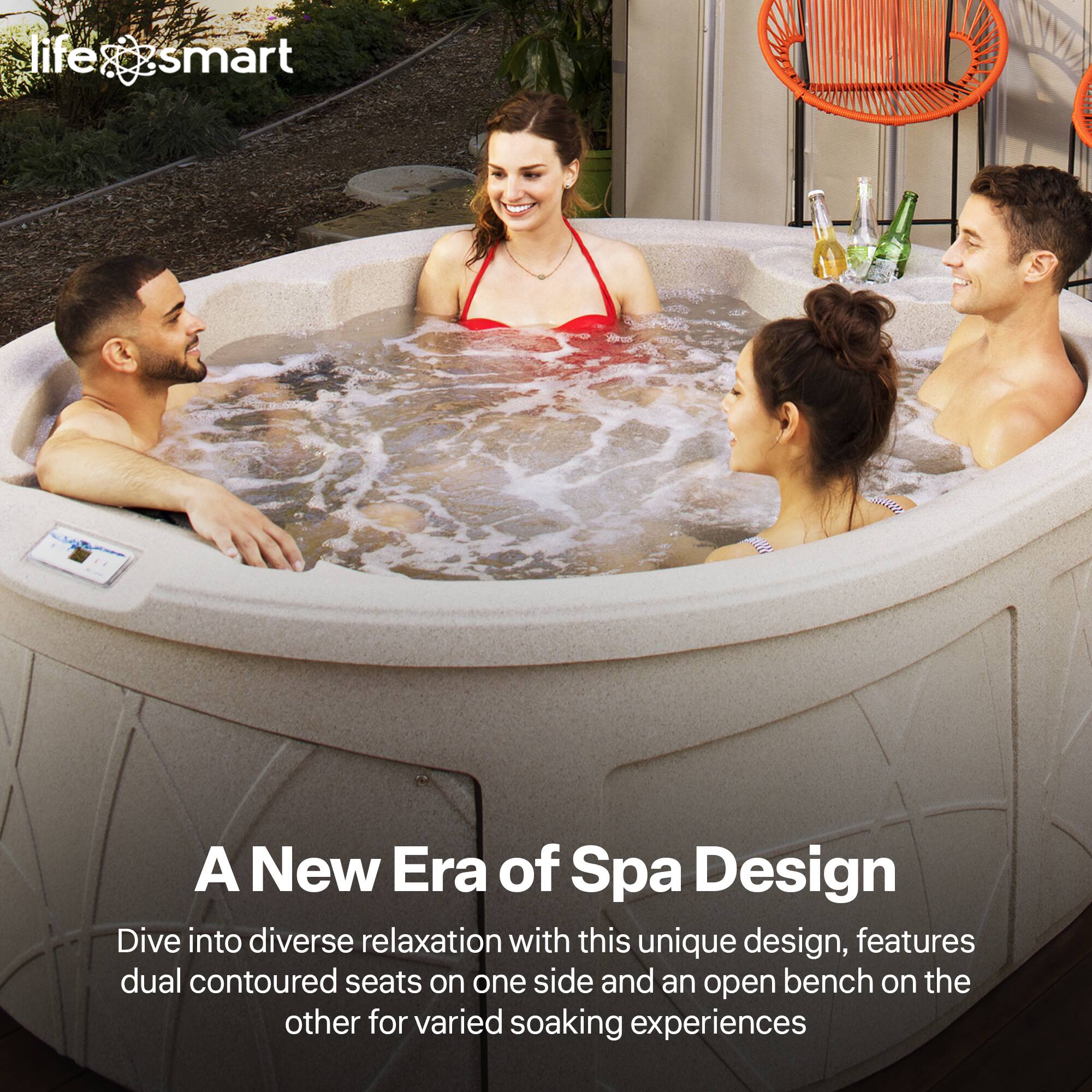 life & smart

A New Era of Spa Design

Dive into diverse relaxation with this unique design, featuring dual contoured seats on one side and an open bench on the other for varied soaking experiences