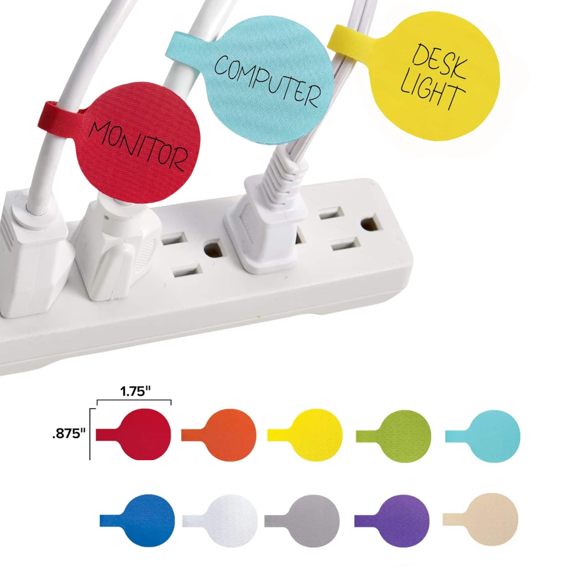 Grizzly Supply - Circle Cable Label 10/pk - Assorted Colors