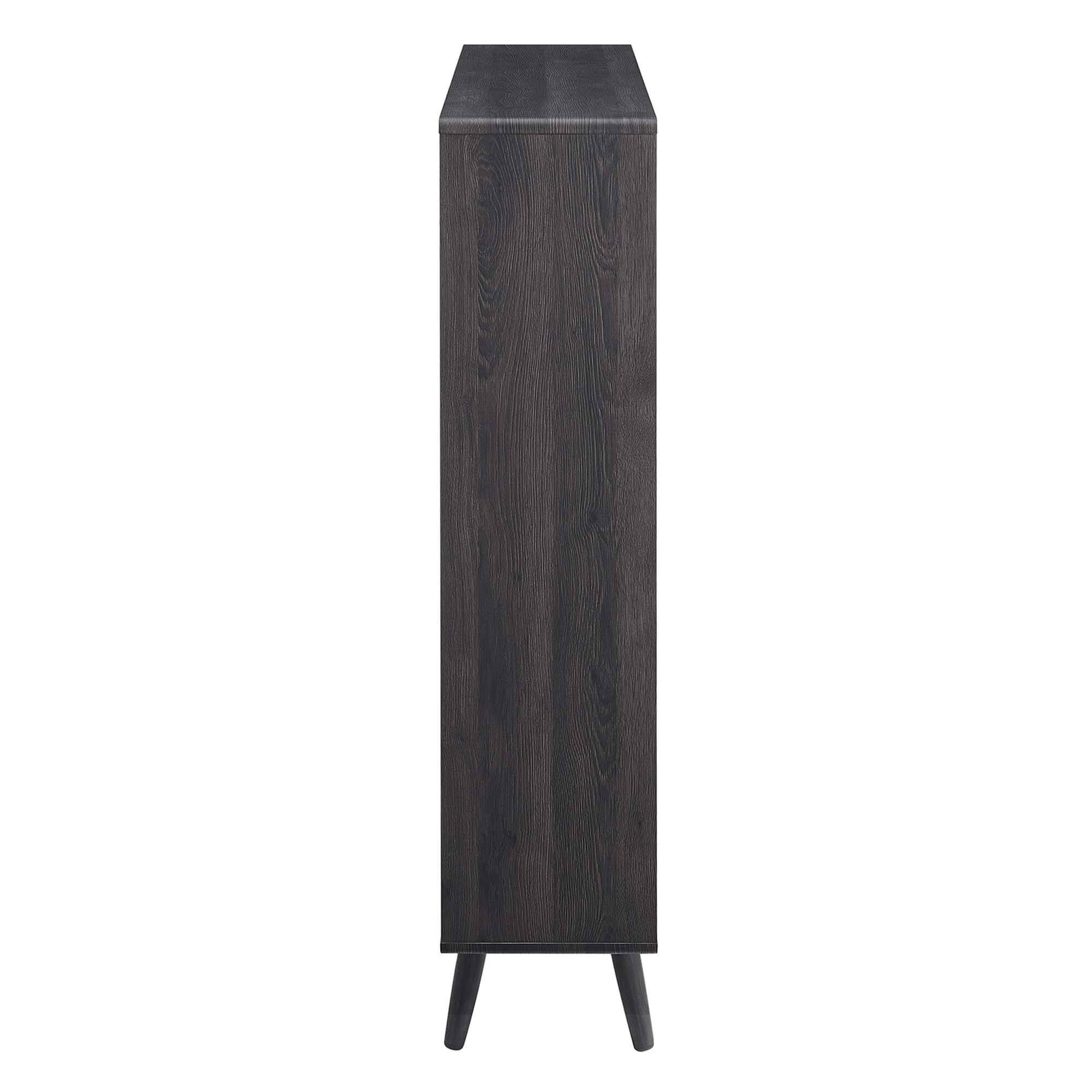 Alt View 2. Modway - Transmit 7 Shelf Wood Grain Bookcase by Modway - Charcoal.