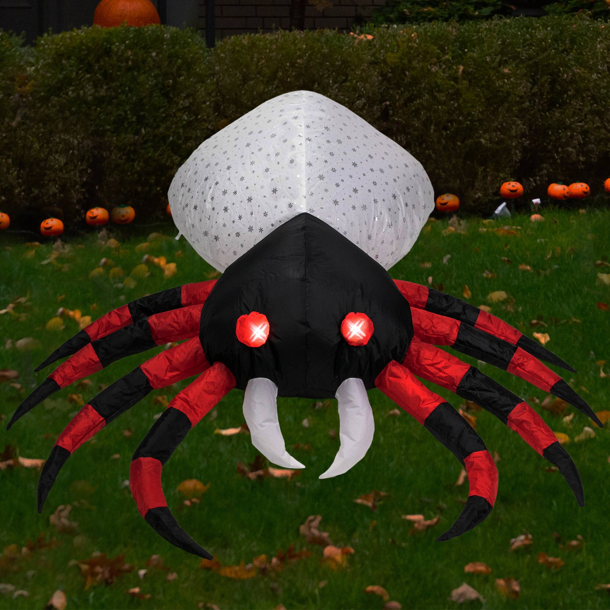 Alt View 1. Northlight - LED Lighted Inflatable Chill and Thrill Spider Outdoor Halloween Decoration - 4' - Red.