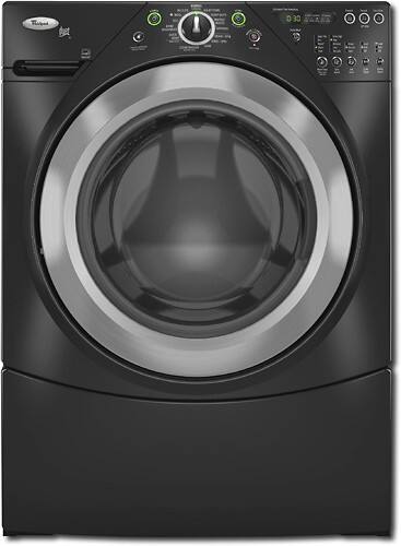 Front Standard. Whirlpool - Duet 4.0 Cu. Ft. 14-Cycle Ultra Capacity Plus Washer - Black.