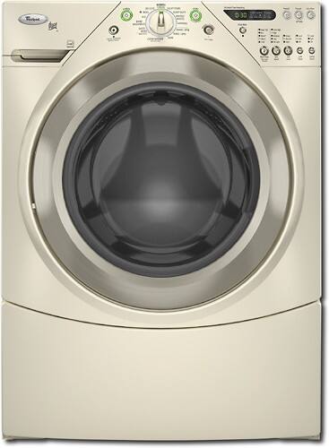 Front Standard. Whirlpool - Duet 4.0 Cu. Ft. 14-Cycle Ultra Capacity Plus Washer - Biscuit-on-Biscuit.