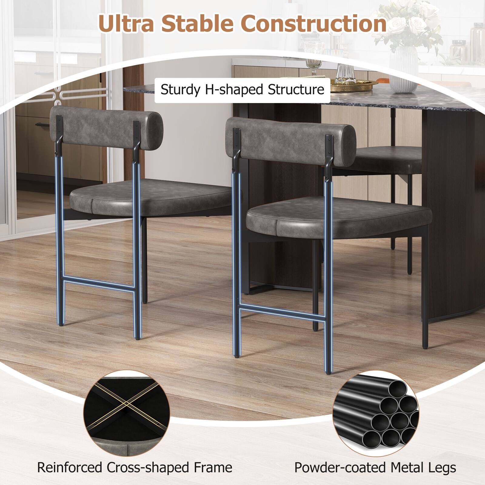 Ultra Stable Construction

Sturdy H-shaped Structure

Reinforced Cross-shaped Frame

Powder-coated Metal Legs