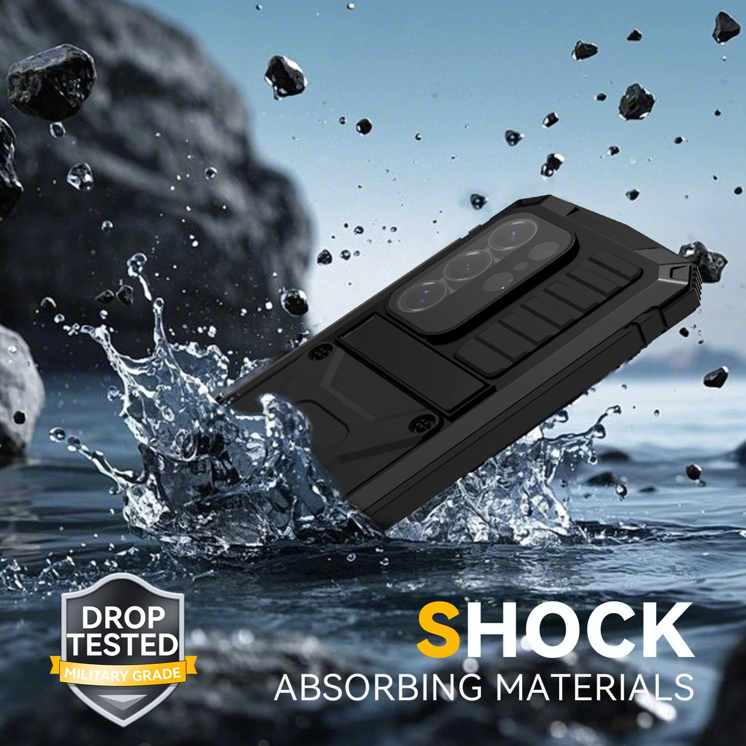 DROP TESTED  
MILITARY GRADE  
SHOCK ABSORBING MATERIALS