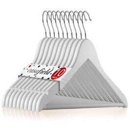 Casafield - 10 Wooden Suit Hangers - White
