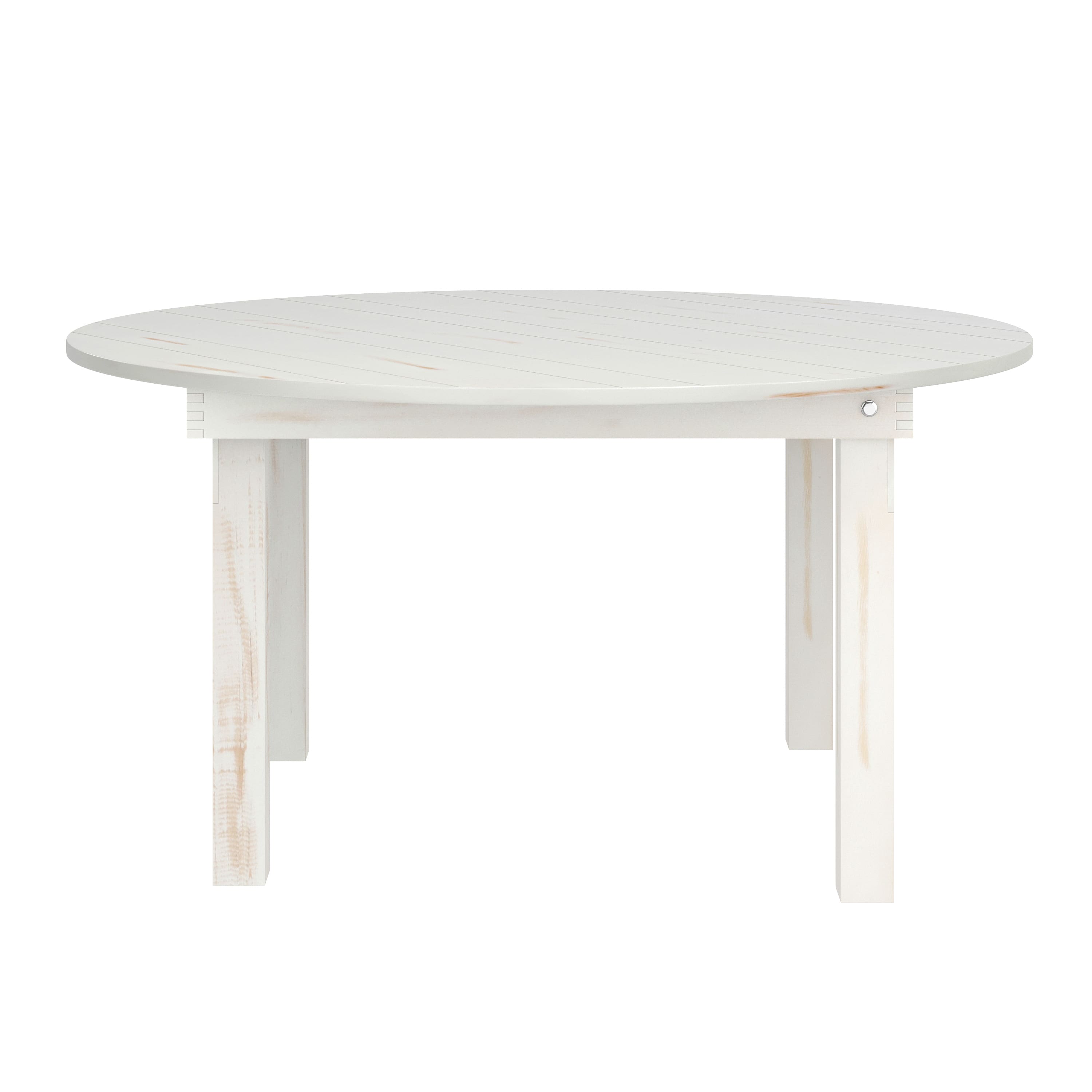 "Flash Furniture - HERCULES 60"" Round Commercial Farmhouse Folding Table, Antique Rustic Solid Pine Dining Room Table with Foldable L - White" price history on PriceWatchPro